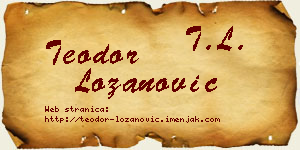 Teodor Lozanović vizit kartica